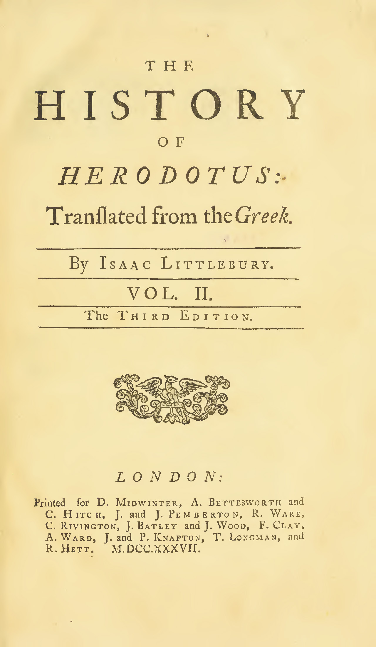 History – Herodotus Vol.II