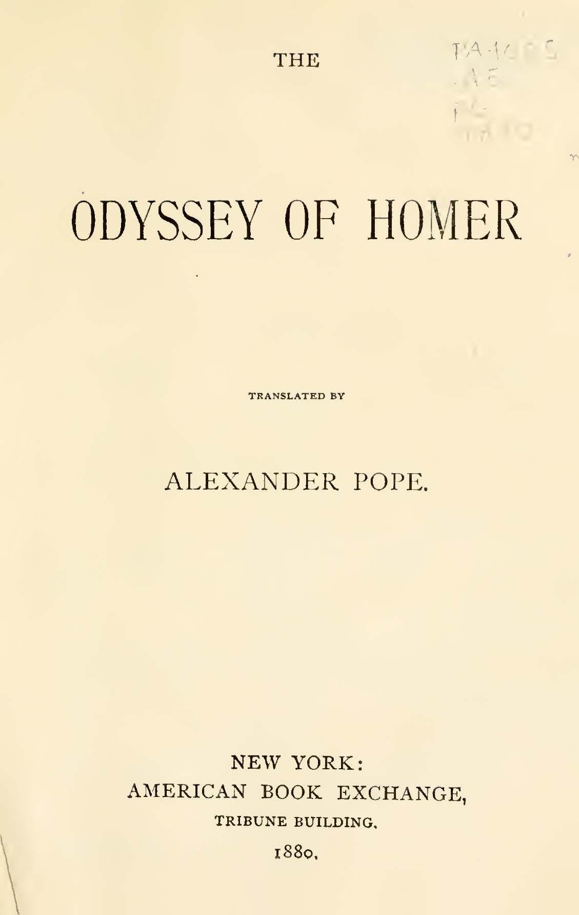 The Odyssey of Homer – Alexander Pope