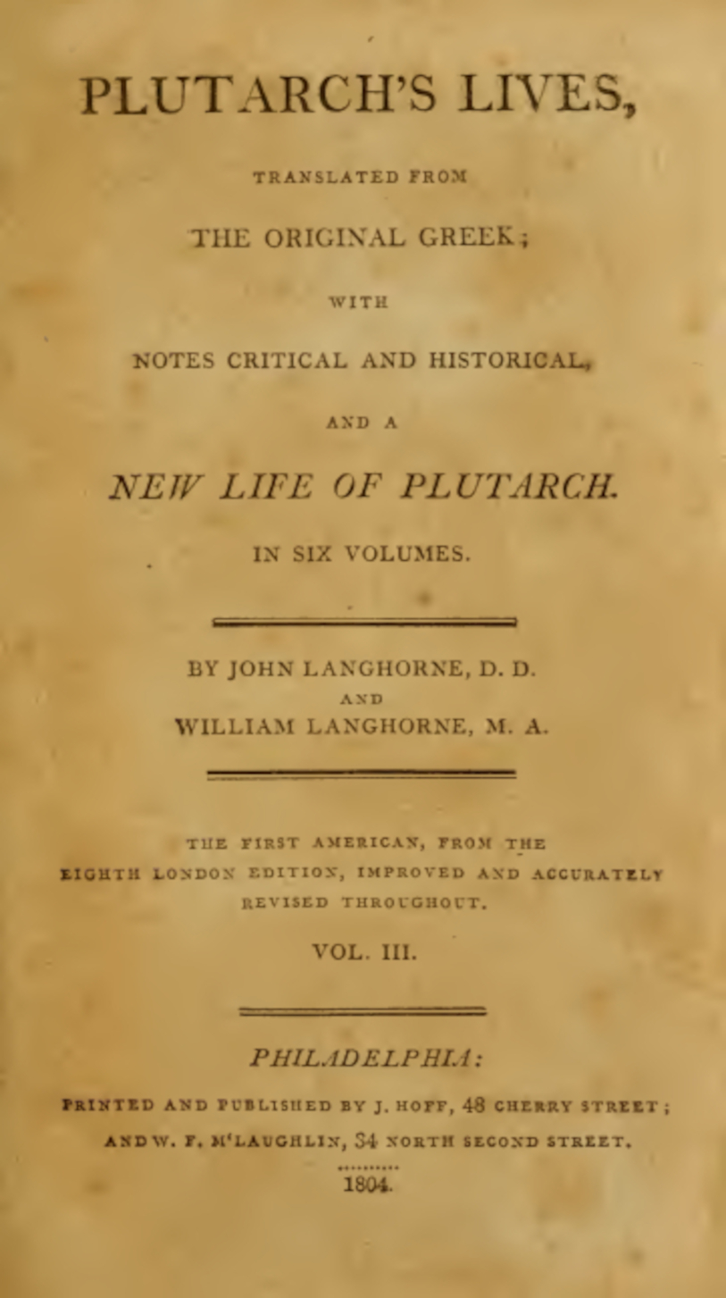 Plutarch’s Lives Vol.III – Langhorne